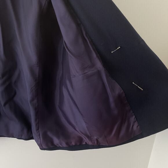 Wool Blazer Navy Gold Crest Buttons 12 Double Breasted Ivy League Academia Ivy - Picture 4 of 13